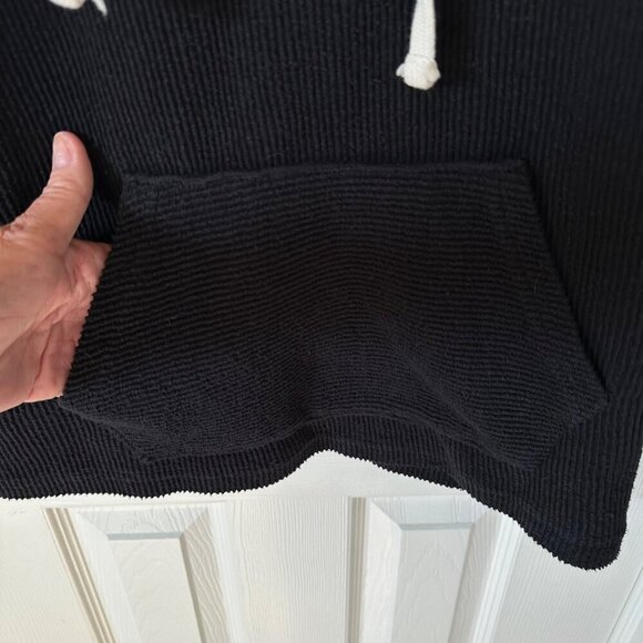 Champion Navy Blue Women's‎ Cropped Corduroy Hoodie Kangaroo Pocket Size Medium - Picture 4 of 9